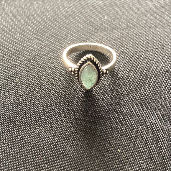 Sterling Jade Ring - Picture 1 of 3